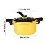 Darzheoy Nonstick Ceramic Coated Sauce Pan with Lid, Yellow