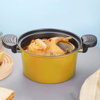 Darzheoy Nonstick Ceramic Coated Sauce Pan with Lid, Yellow