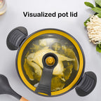 Darzheoy Nonstick Ceramic Coated Sauce Pan with Lid, Yellow