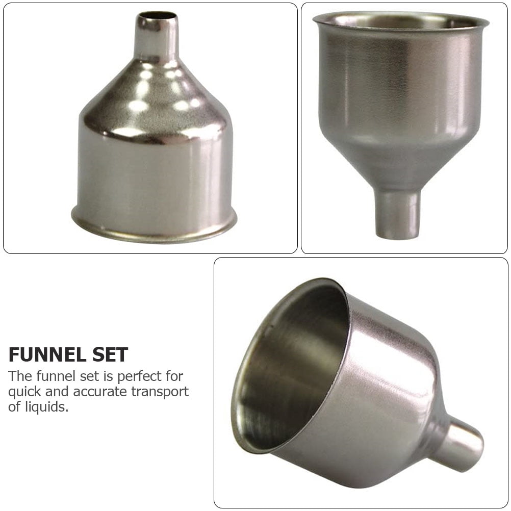 HOOWIFFY 4-Piece Kitchen Funnel Set, Food Grade Silicone, Easy Pouring and Storage for Cooking and Baking