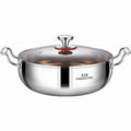 Darzheoy 316 Stainless Steel Hot Pot with Lid Large Pots for Cooking Thick Bottom Stew Soup Pots with Lid Stockpot for Pasta, Soup, Simmer Kitchens Appliances Multicolor