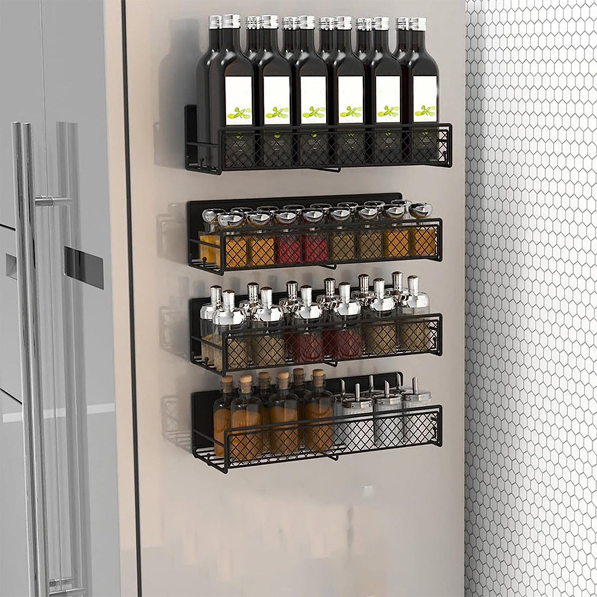 Darzheoy Magnetic Spice Rack Organizer Mesh Design for Refrigerator Oven, - Flavour Fushion Cooking Shop