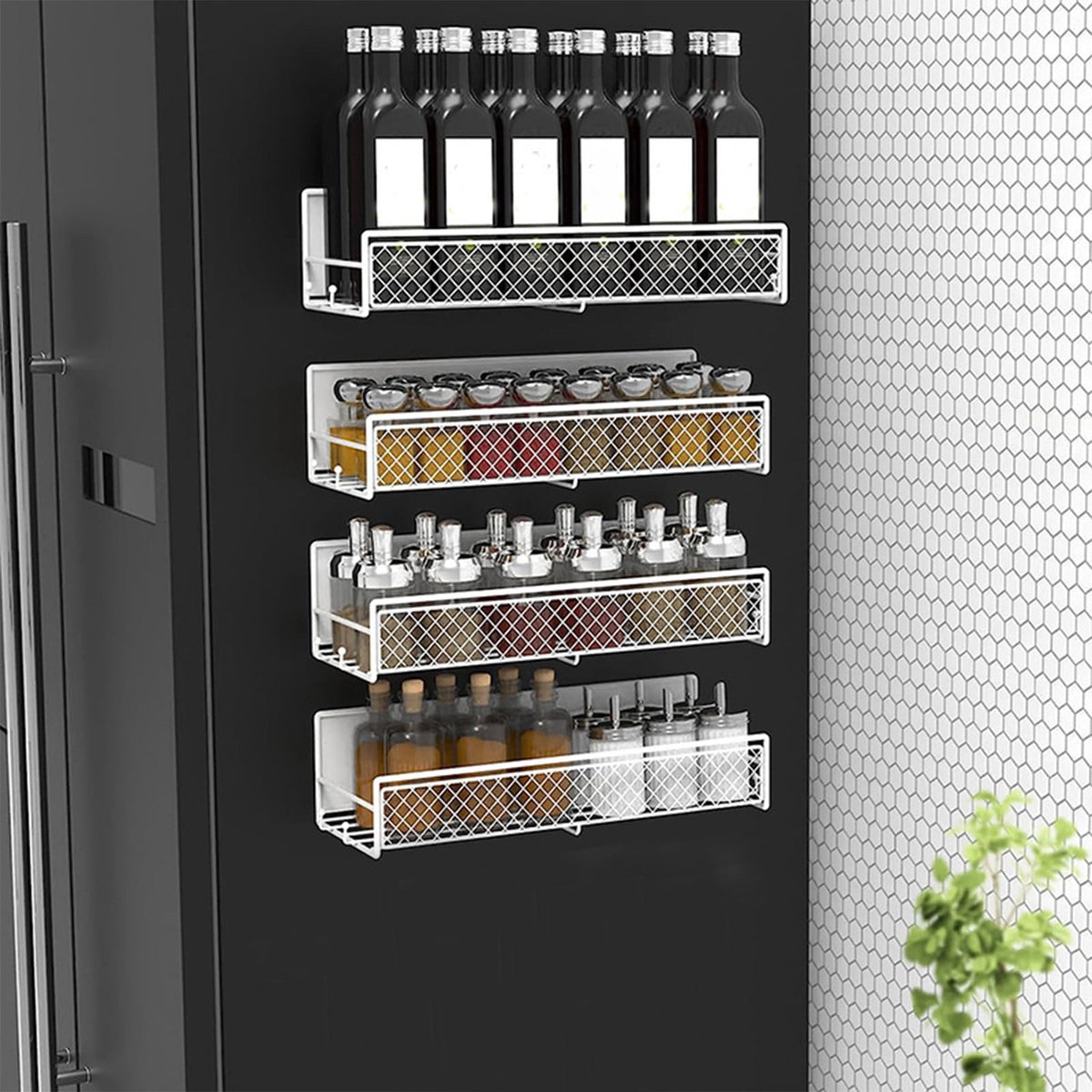 Darzheoy Magnetic Spice Rack Organizer Mesh Design for Refrigerator Oven, - Flavour Fushion Cooking Shop