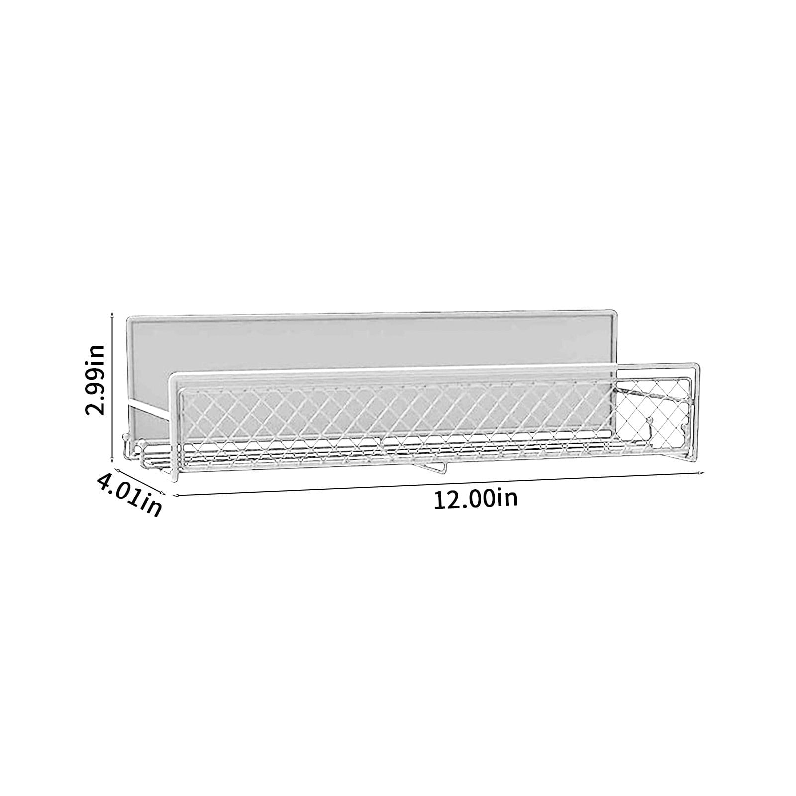 Darzheoy Magnetic Spice Rack Organizer Mesh Design for Refrigerator Oven, Black Storage Rack for Kitchen Spices Condiments, Easy Install Fridge Organizer White