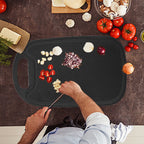 Chmadoxn Plastic Cutting Boards for Kitchen Dishwasher Safe, 12.8" x 7.8" x 0.1" Black