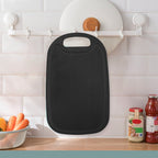 Chmadoxn Plastic Cutting Boards for Kitchen Dishwasher Safe, 12.8" x 7.8" x 0.1" Black