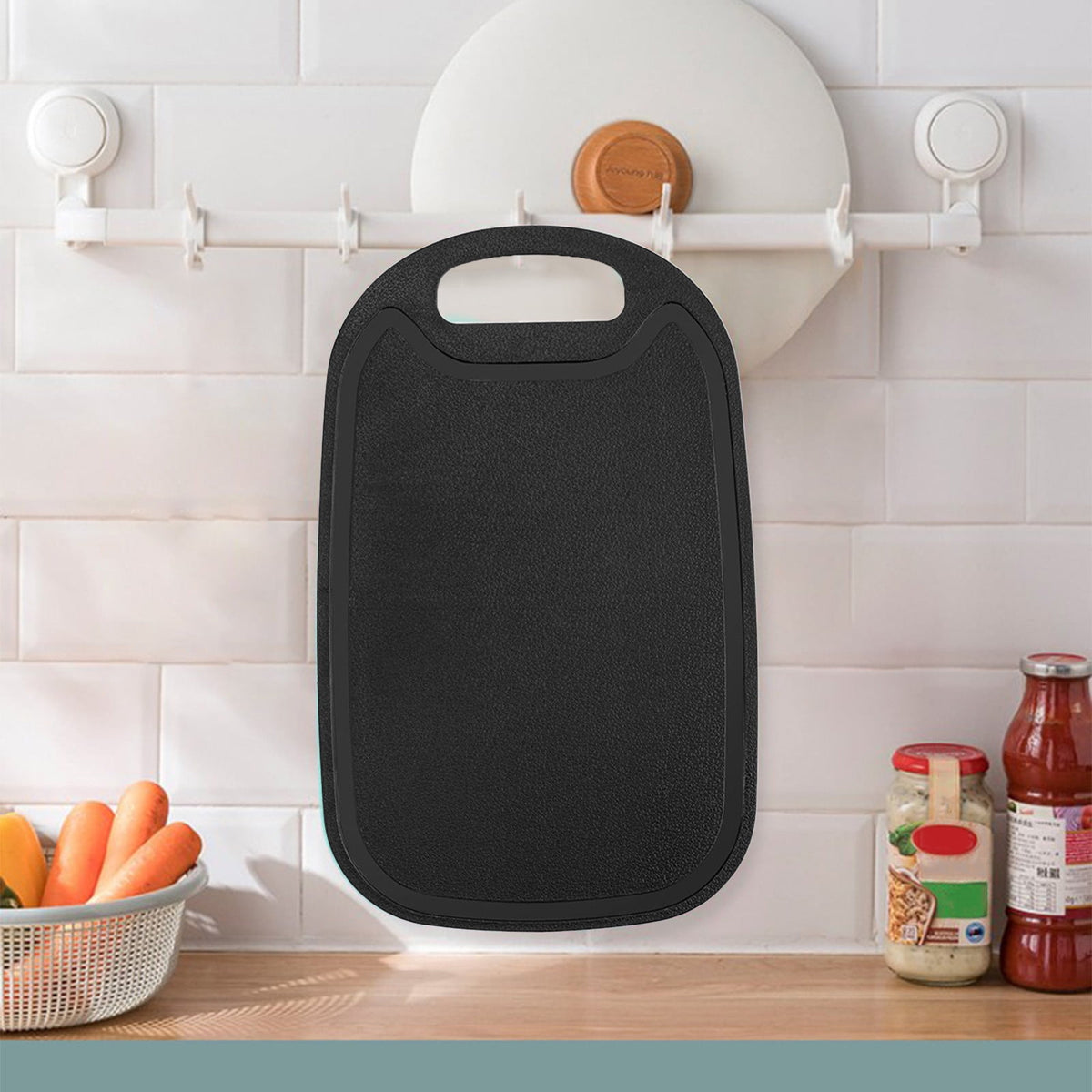 Chmadoxn Plastic Cutting Boards for Kitchen Dishwasher Safe, 12.8" x 7.8" x 0.1" Black - Flavour Fushion Cooking Shop