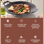 Chmadoxn Diameter 10.9 inch Universal Cast Iron Grill Pan,Multifunctional Frying Pan 10.9" A