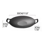 Chmadoxn Diameter 10.9 inch Universal Cast Iron Grill Pan Multifunctional Frying Pan As Show B