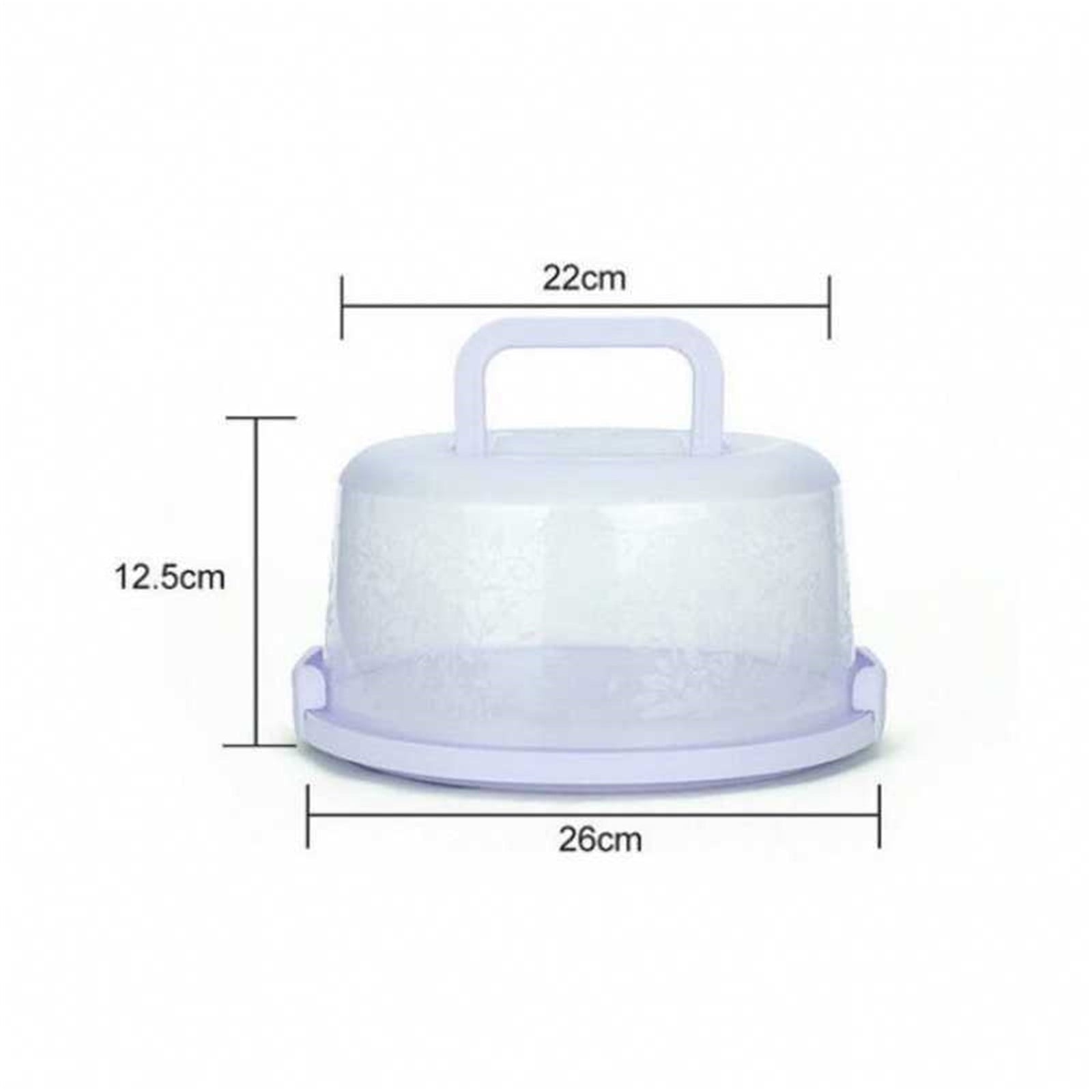 10 Inch Round Cake Box with Lid in blue with foldable handle, ideal for transporting cakes.