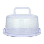 10 Inch Round Cake Box with Lid in Light Blue with foldable handle for easy transport.
