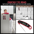 Meat Thermometer Digital for Cooking Food. Waterproof (2 pcs Red)