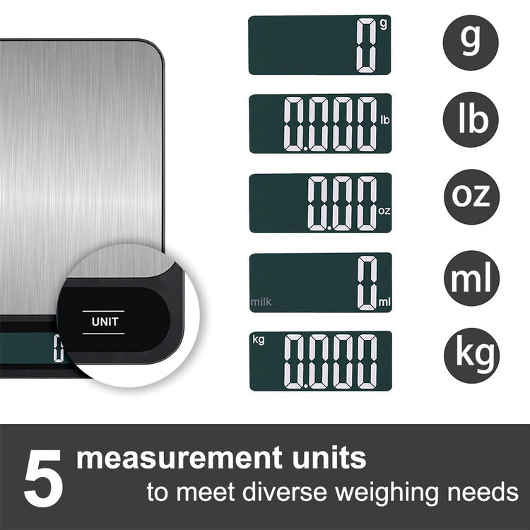 Digital Kitchen Food Scale for Cooking Baking Coffee（Black charging model） - Flavour Fushion Cooking Shop