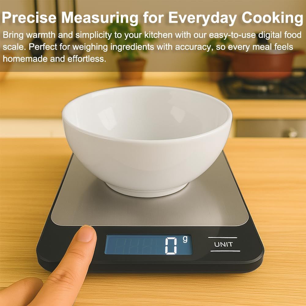 Digital Kitchen Food Scale for Cooking Baking Coffee（Black charging model） - Flavour Fushion Cooking Shop
