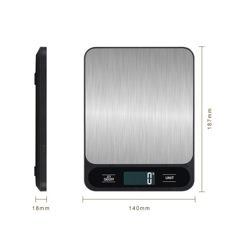 Digital Kitchen Food Scale for Cooking Baking Coffee Scale 5000g by 1g with Tare and LCD Display Food Weight Scale,（Black charging model）