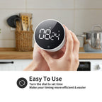 Digital Kitchen Timer - Magnetic Countdown Countup Timer with Large LED Display