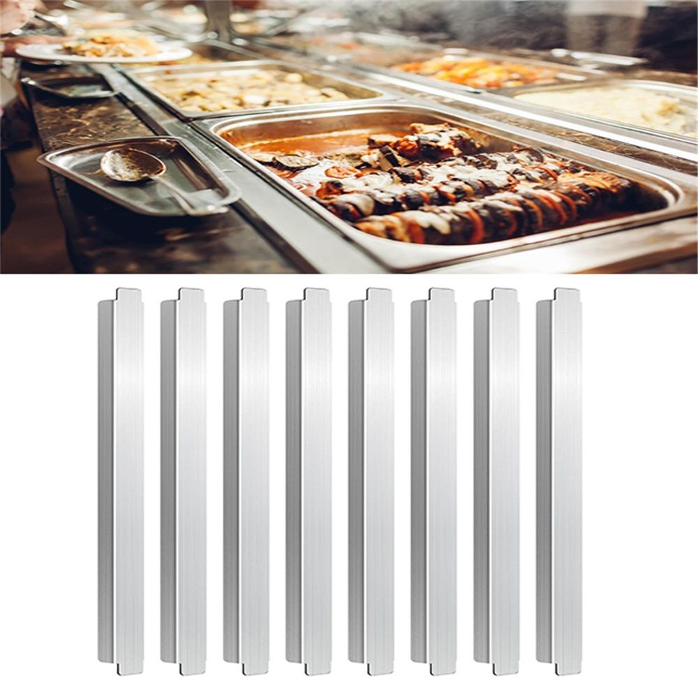 8-Pack 12.6 inch Steam Table Adapter Bars – Durable Divider Rods for Hotel Pan Configuration, Fits Full or Fractional Size Pans, Commercial Kitchen Use