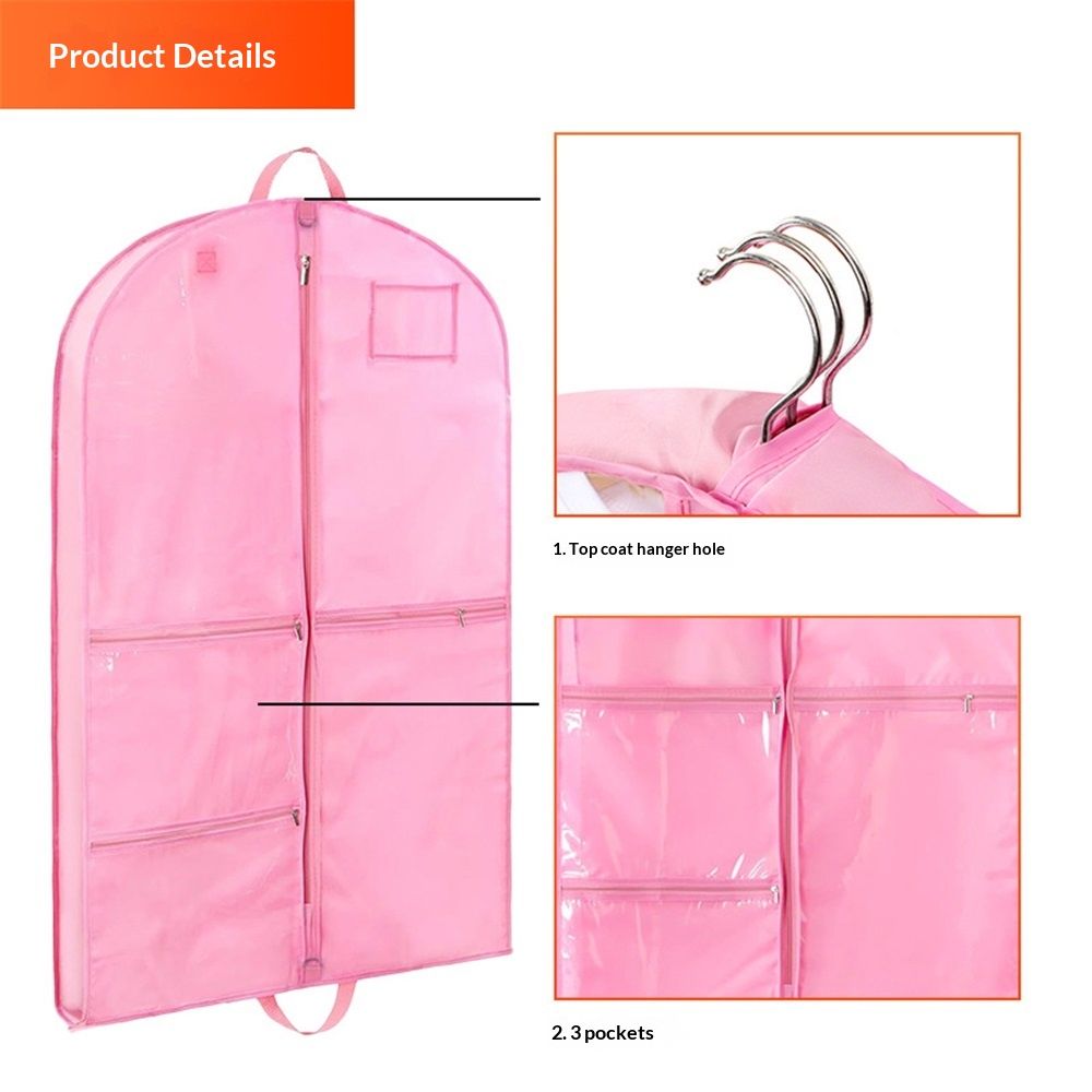 Garment Bags for Hanging Clothes,Garment Bags for Travel Storage,Dance Clothes Bag,Kids Garment Bag for Dance Costumes,Sports (Pink)