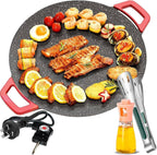 Smokeless Indoor Electric Grill & Nonstick Griddle – Compact, Fast-Heating Tabletop Grill