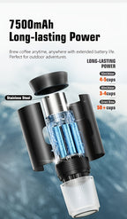 Portable 20Bar High - Pressure Extraction Coffee Machine, 80ml Stainless Steel