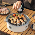 Portable mini tabletop barbecue grill, made of stainless steel