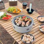 Portable mini tabletop barbecue grill, made of stainless steel