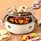 Portable mini tabletop barbecue grill, made of stainless steel