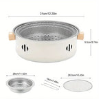 Portable mini tabletop barbecue grill, made of stainless steel