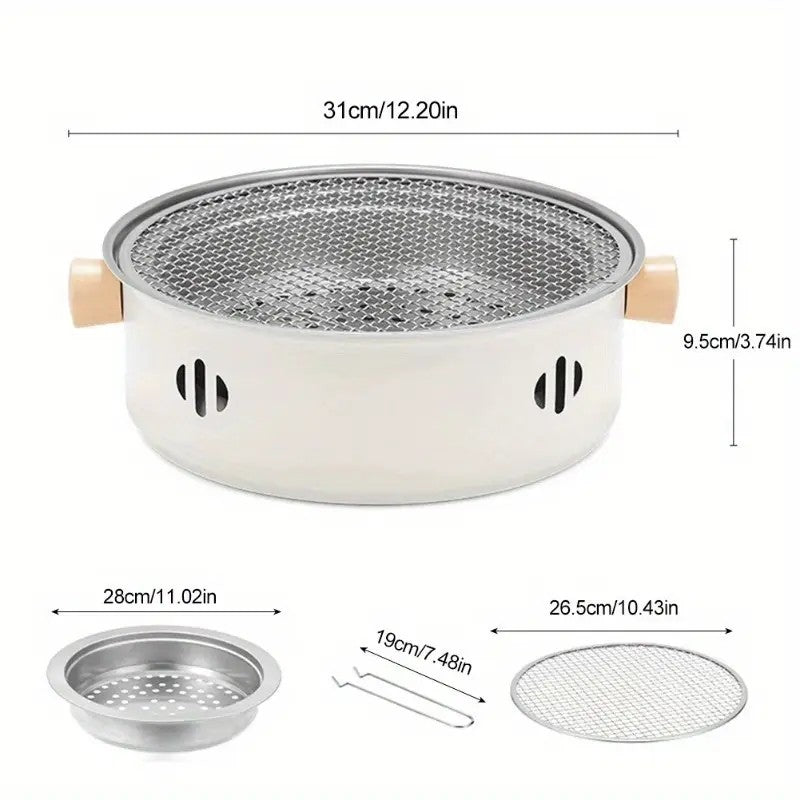 Portable mini tabletop barbecue grill, made of stainless steel - Flavour Fushion Cooking Shop