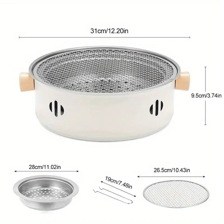 Portable mini tabletop barbecue grill, made of stainless steel - Flavour Fushion Cooking Shop