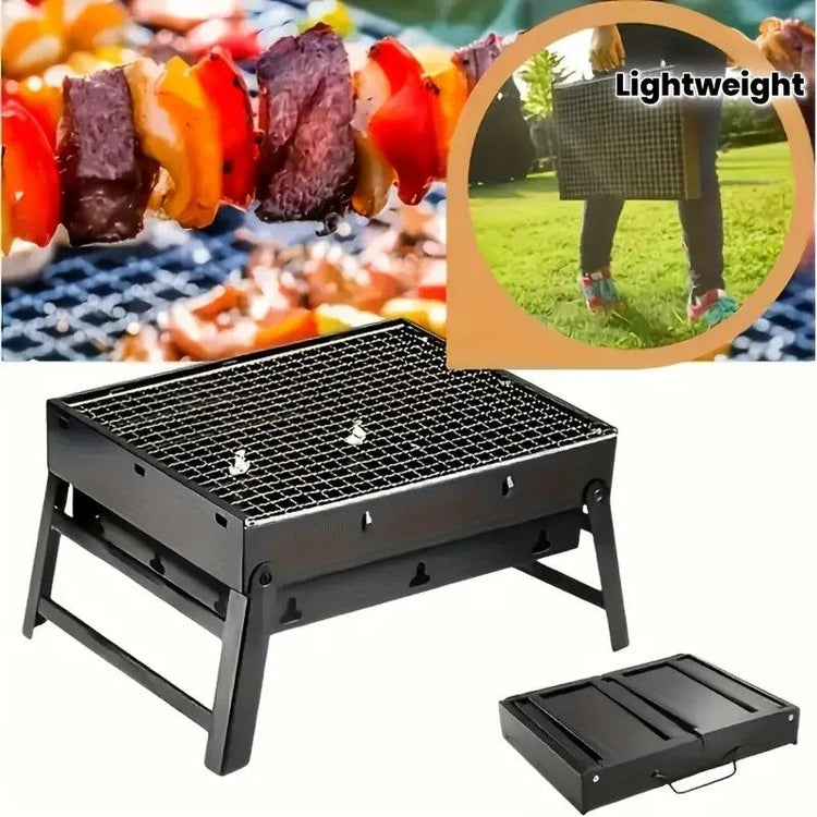 Portable Folding Grill: 4-Step Assembly, Light & Portable, Sturdy Design, Enjoy Outdoor Grilling Anytime - Flavour Fushion Cooking Shop