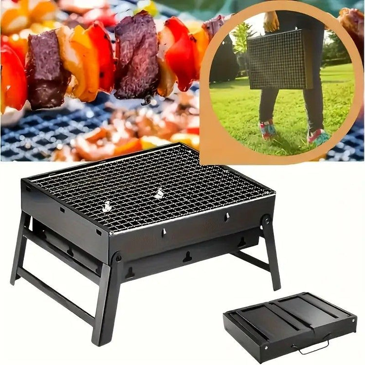 Portable Folding Grill: 4-Step Assembly, Light & Portable, Sturdy Design, Enjoy Outdoor Grilling Anytime - Flavour Fushion Cooking Shop