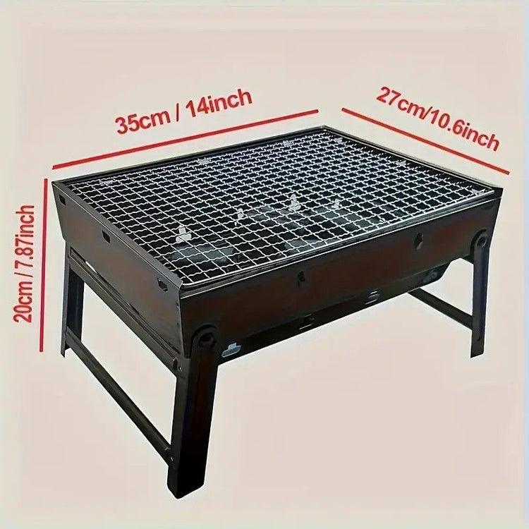 Portable Folding Grill: 4-Step Assembly, Light & Portable, Sturdy Design, Enjoy Outdoor Grilling Anytime - Flavour Fushion Cooking Shop