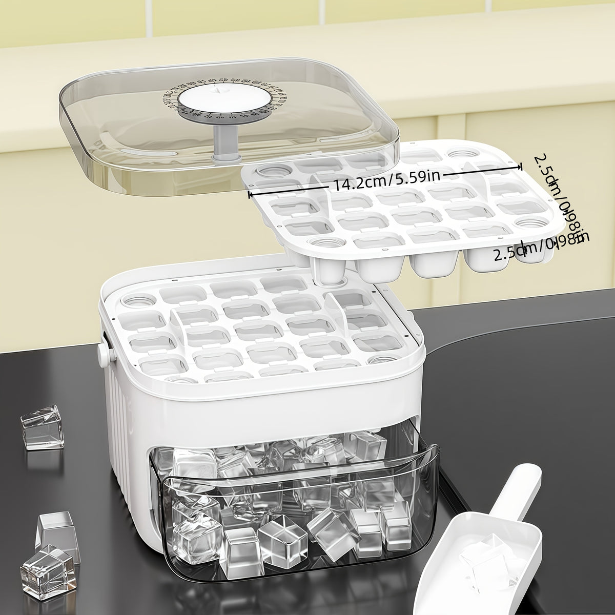 EasyPress Double-Layer Ice Cube Mold: Effortless, Efficient Refreshment - Flavour Fushion Cooking Shop