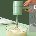 White  Wireless charging handheld mixer, 30W with three-speed settings.