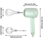 White  Wireless charging handheld mixer, 30W with three-speed settings.