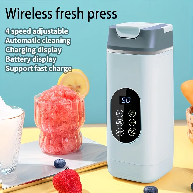 Portable Wireless Fresh Juice Maker: Freshness in a Cup, Anywhere, Anytime.  BLACK - Flavour Fushion Cooking Shop