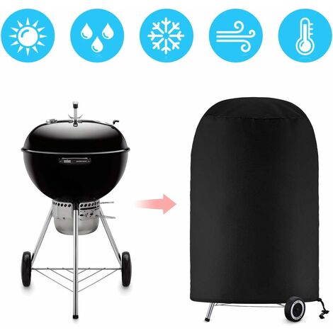Grill cover, round grill cover, grill cover tarpaulin, grill cover tarpaulin waterproof anti-UV protection (70 x 70 cm), - Flavour Fushion Cooking Shop
