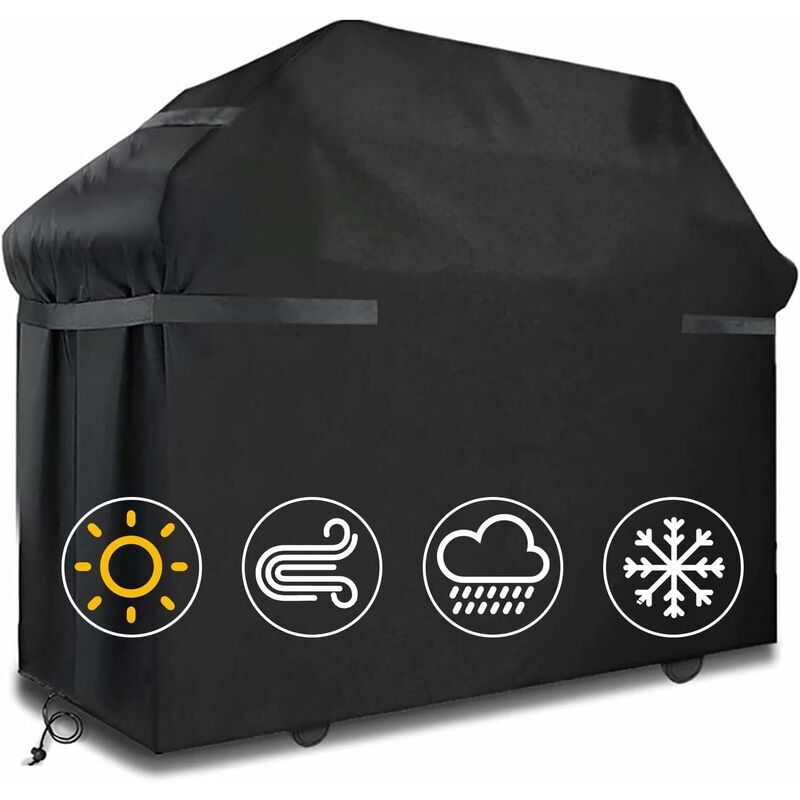Grill Cover Waterproof Protection Windproof, tear-proof cover with straps and storage bag (145x61x117cm) - - Flavour Fushion Cooking Shop