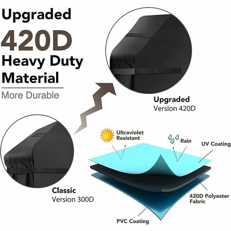 Grill Cover Waterproof Protection Windproof, tear-proof cover with straps and storage bag (145x61x117cm) - - Flavour Fushion Cooking Shop
