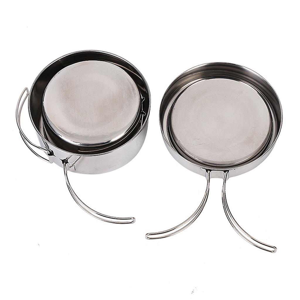 Stainless Steel Camping Cookware Set – Pots, Frying Pan & Lids - Flavour Fushion Cooking Shop