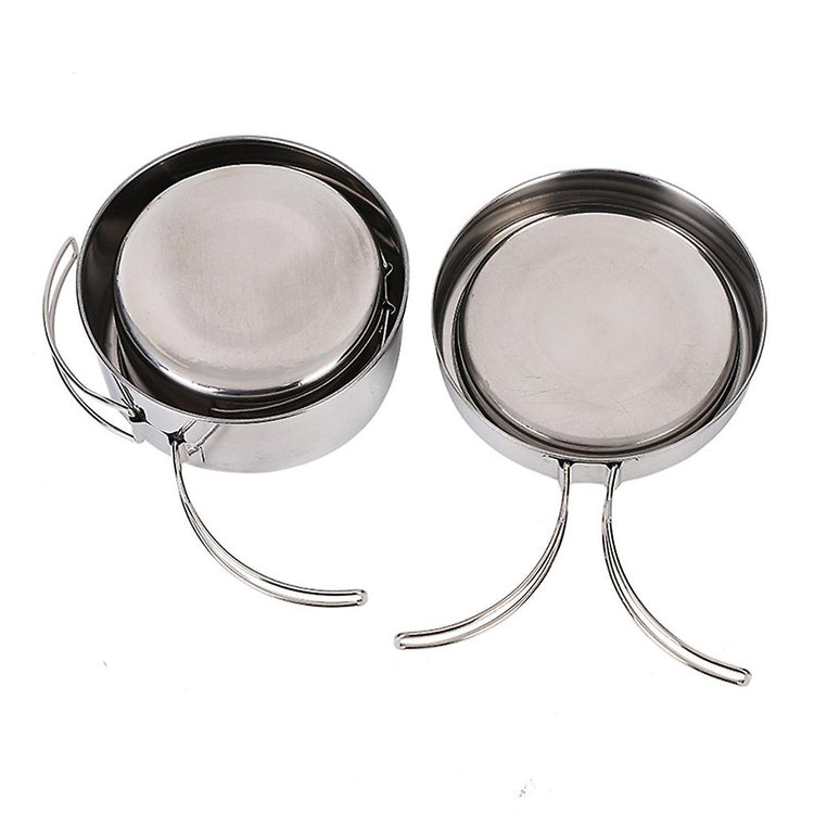 Stainless Steel Camping Cookware Set – Pots, Frying Pan & Lids - Flavour Fushion Cooking Shop