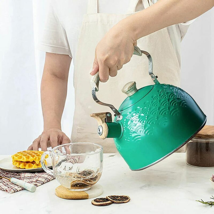 Kettle 2.5L Stainless Steel Whistling Kettle for Induction and Gas Stove Wood Stove - Flavour Fushion Cooking Shop