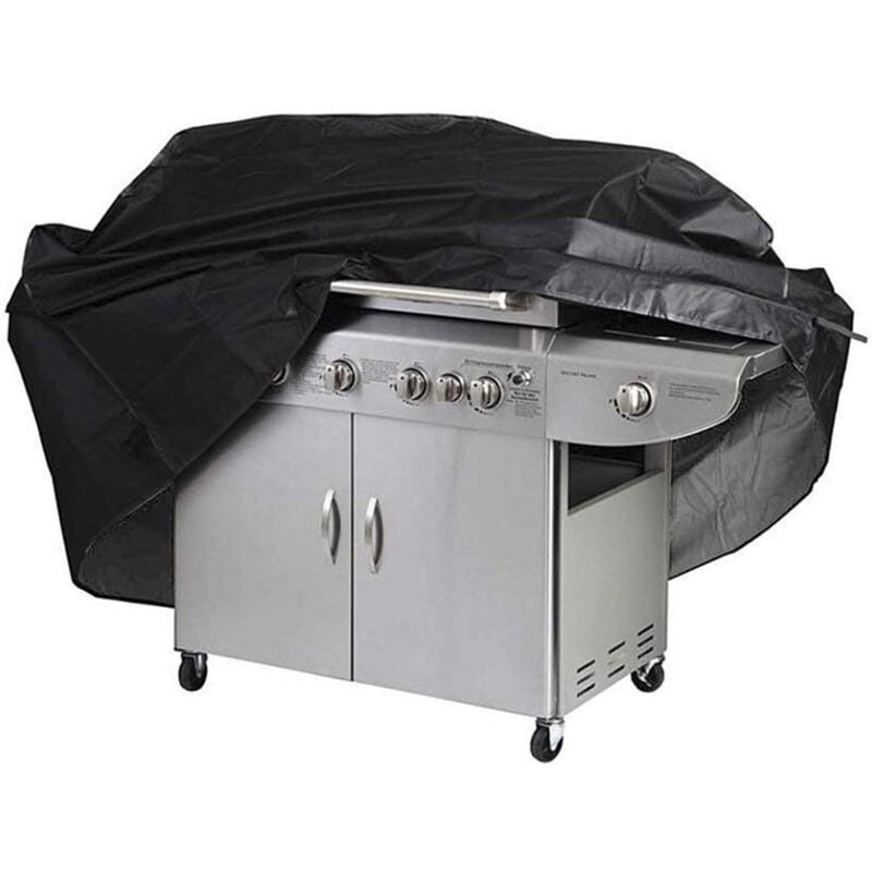 Grill Cover BBQ Protective Tarpaulin Anti-UV Anti-water Anti-moisture with Storage Bag Black (170 x 61 x 117cm) - Flavour Fushion Cooking Shop