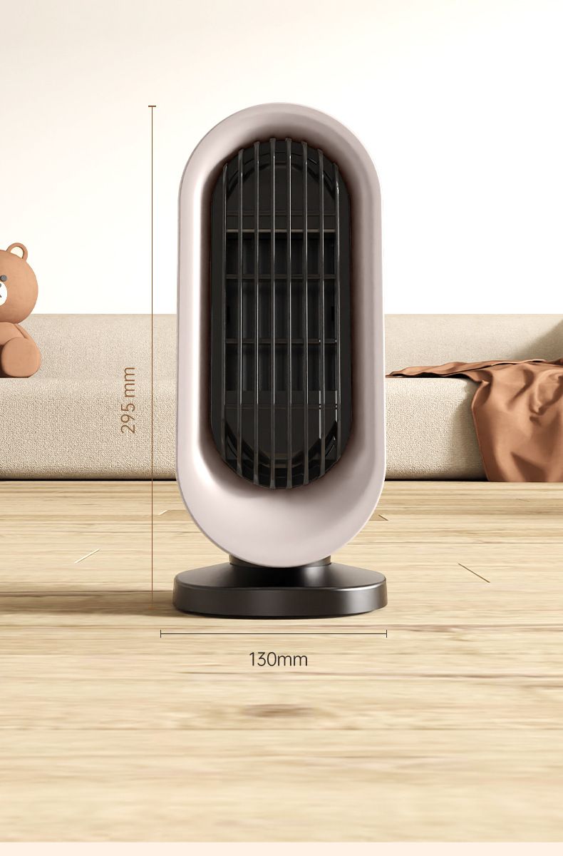Desktop Vertical Space Heater with Remote Control, Fast Heating PTC Electric Fan Heater, Portable Mini Winter Electric Space Heater for Bedroom Office Home Indoor Heating（Black & Gold）