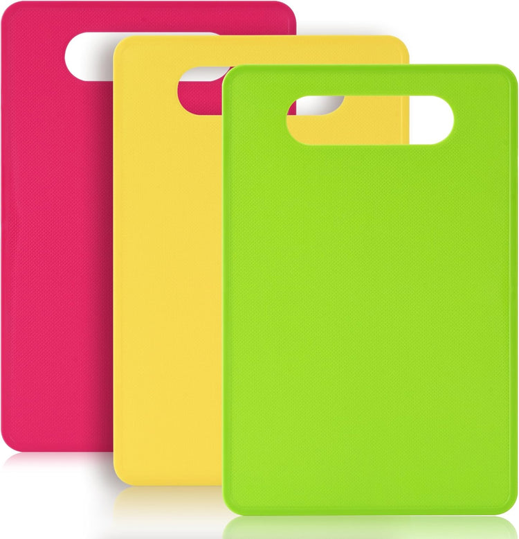 Plastic Cutting Board Set, 3 Pack Small Chopping Boards for Kitchen - Flavour Fushion Cooking Shop