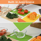 Plastic Cutting Board Set, 3 Pack Small Chopping Boards for Kitchen