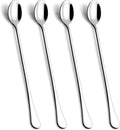 9.5-Inch Long Handle Iced Tea Spoon, Coffee Spoons, Ice Cream Spoons, Stainless Steel Cocktail Stirring Spoons, Set of 4