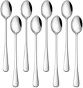 7.5 Inches Stainless Steel Iced Tea Spoons,Set Of 8 Long Stirring Spoons For Coffee,Cocktail,Ice Cream,Long Handle Iced Teaspoons,Latte Spoons For Mixing