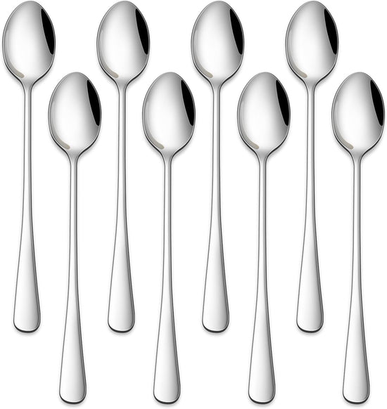 7.5 Inches Stainless Steel Iced Tea Spoons,Set Of 8 Long Stirring Spoons For Coffee - Flavour Fushion Cooking Shop